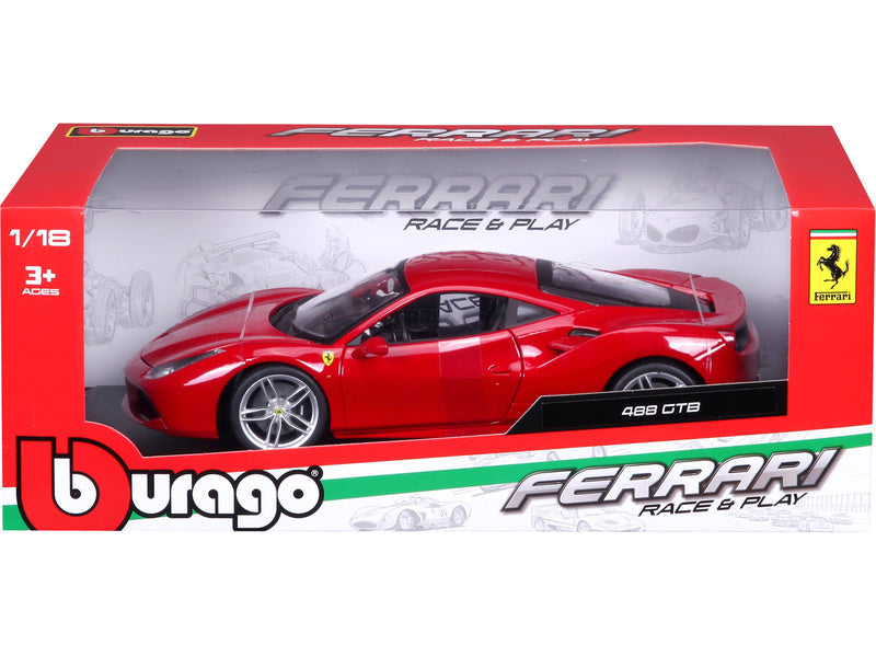 Bburago Ferrari 488 GTB 1:18 červená