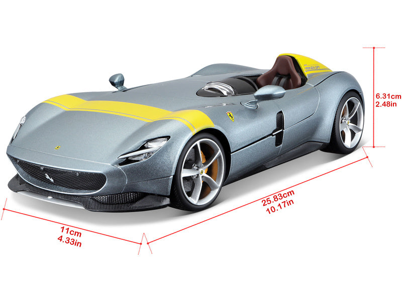 Bburago Ferrari Monza SP1 1:18 stříbrná metalíza