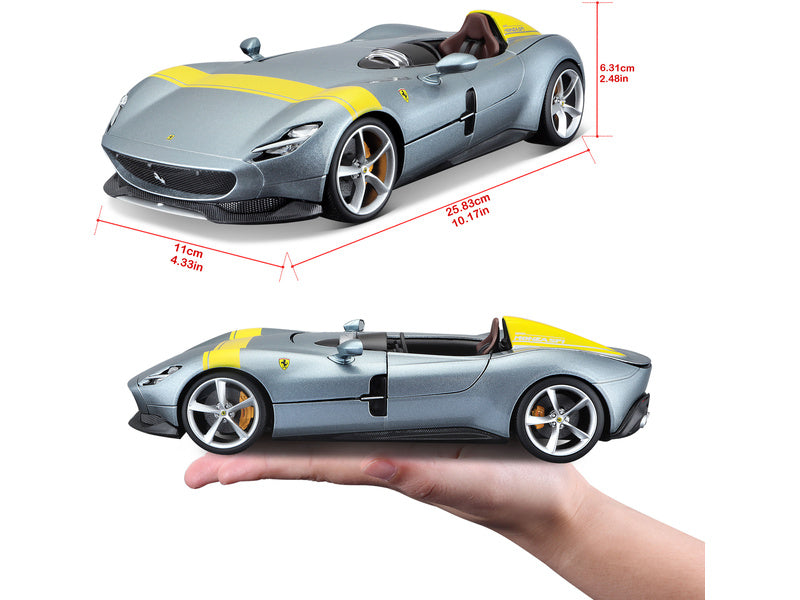 Bburago Ferrari Monza SP1 1:18 stříbrná metalíza