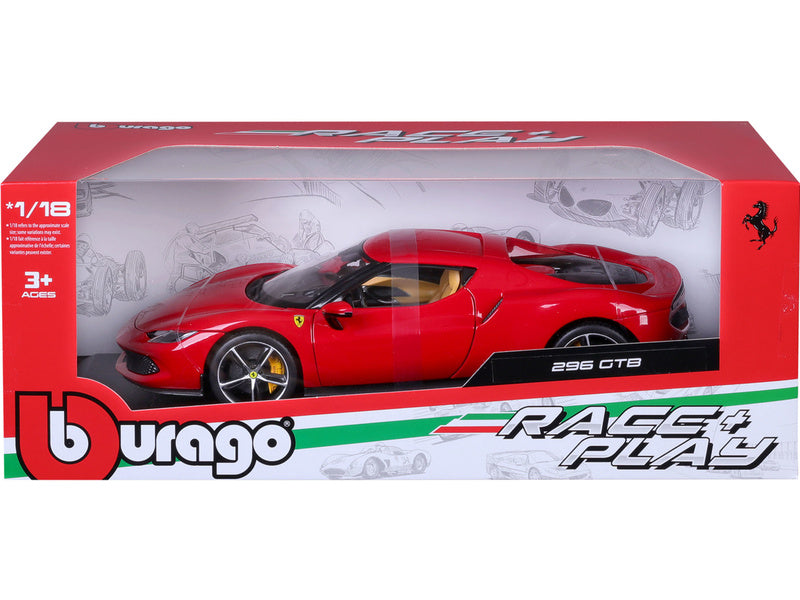 Bburago Ferrari 296 GTB 1:18 červená