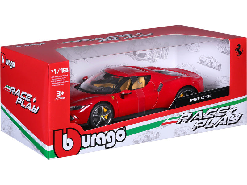 Bburago Ferrari 296 GTB 1:18 červená