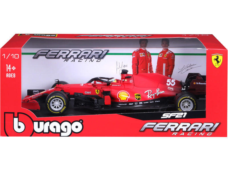 Bburago Ferrari SF21 1:18 #55 Carlos Sainz