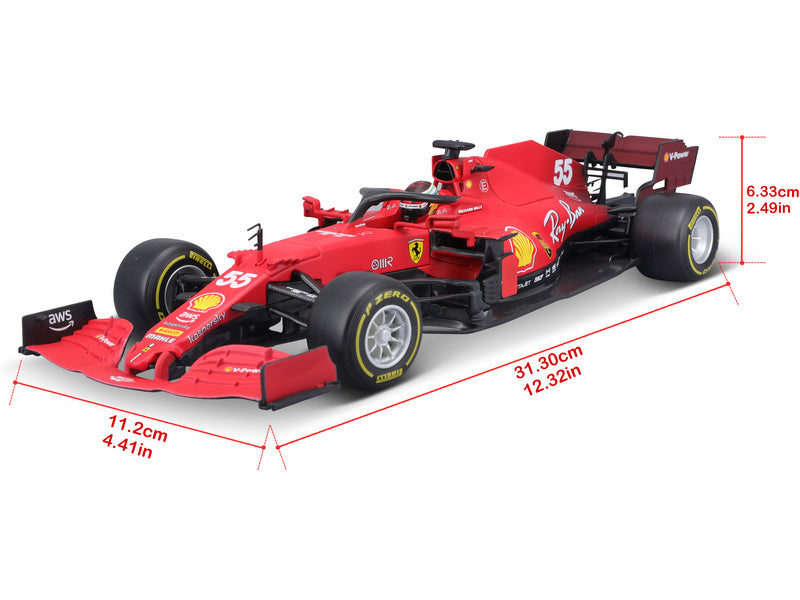 Bburago Ferrari SF21 1:18 #55 Carlos Sainz