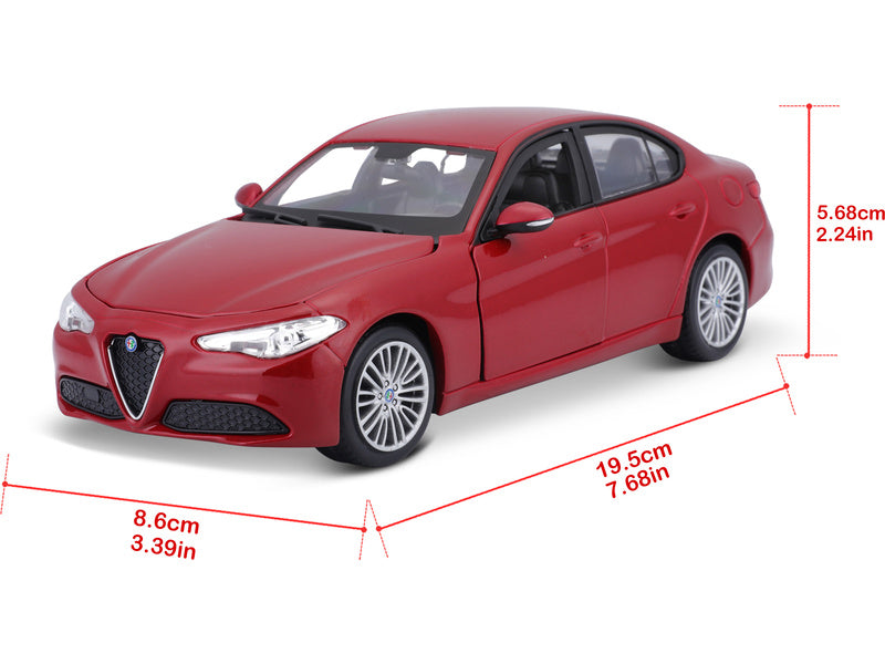 Bburago Alfa Romeo Giulia 2016 1:24 červená metalíza