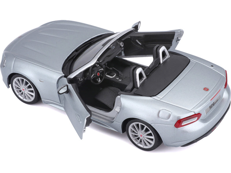 Bburago Plus Fiat 124 Spider 1:24 stříbrná metalíza