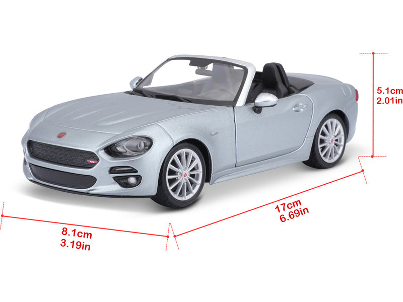 Bburago Plus Fiat 124 Spider 1:24 stříbrná metalíza