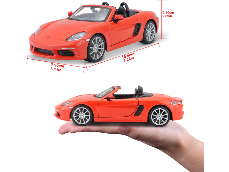 Bburago Porsche 718 Boxster 1:24 oranžová