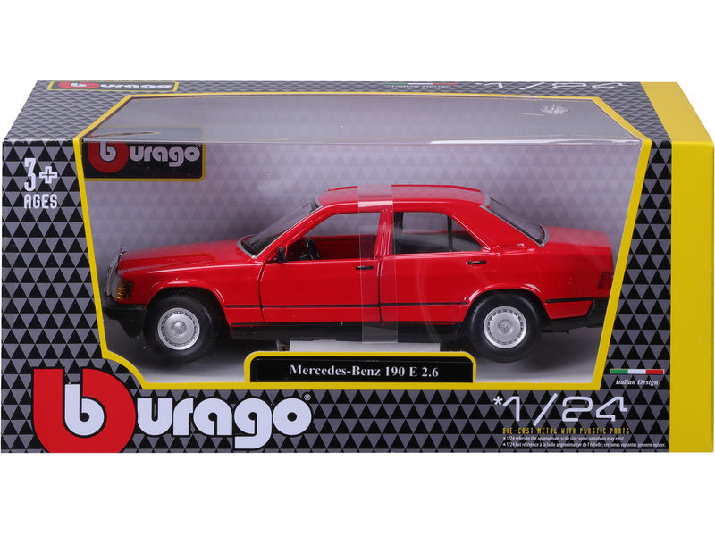 Bburago Mercedes-Benz 190E 1987 1:24 červená