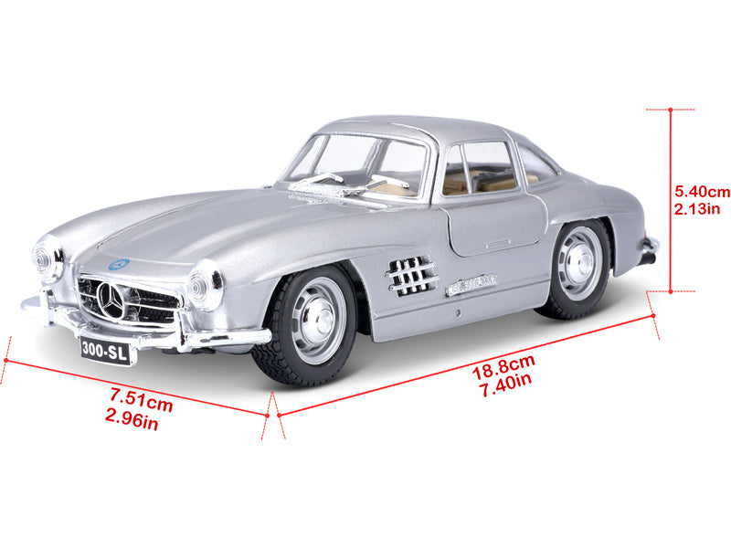 Bburago Mercedes-Benz 300 SL 1954 1:24 stříbrná