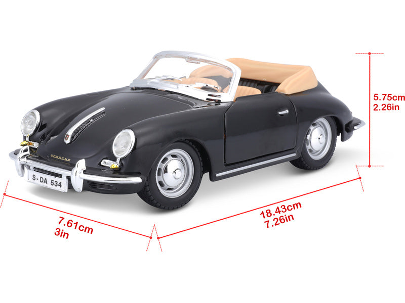 Bburago Porsche 356B Cabriolet 1961 1:24 černá
