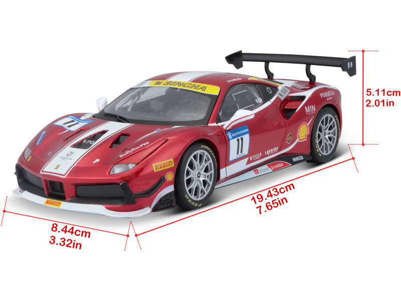 Bburago Ferrari 488 Challenge 2017 1:24 červená