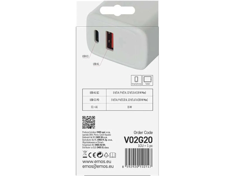 Síťový USB adaptér (zdroj) GaN PD 20W