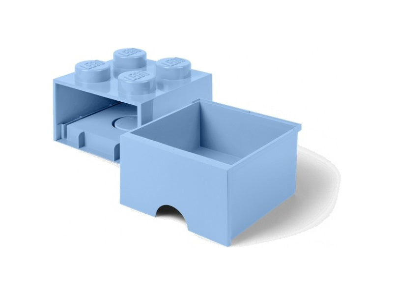 LEGO úložný box s šuplíkem 250x250x180mm - světle modrý