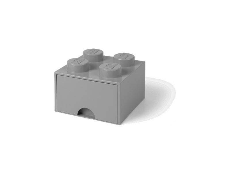LEGO úložný box s šuplíkem 250x250x180mm - šedý
