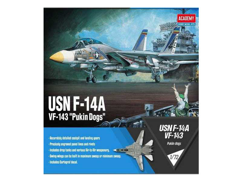 Academy Grumman F-14A USN VF-143 Pukin Dogs (1:72)