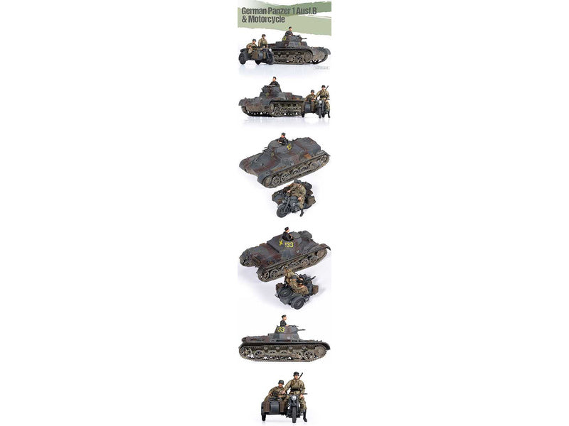 Academy German Panzer I Ausf.B & Motorcycle (1:35)