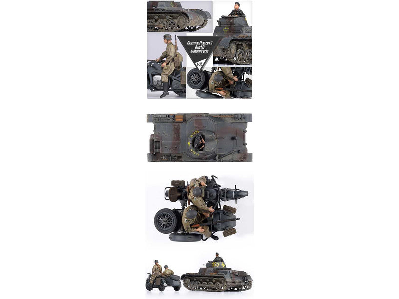 Academy German Panzer I Ausf.B & Motorcycle (1:35)
