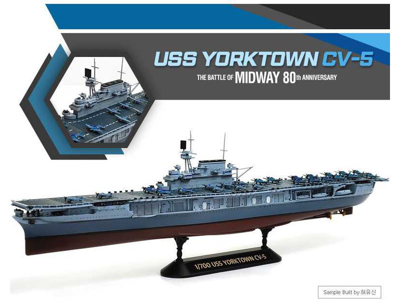 Academy USS Yorktown CV-5 Battle of Midway (1:700)