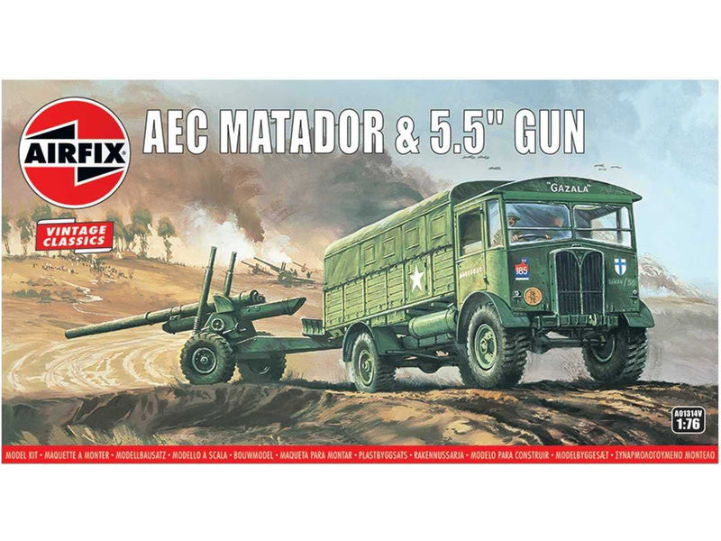 Airfix AEC Matador s 5.5" kanónem (1:76) (Vintage)