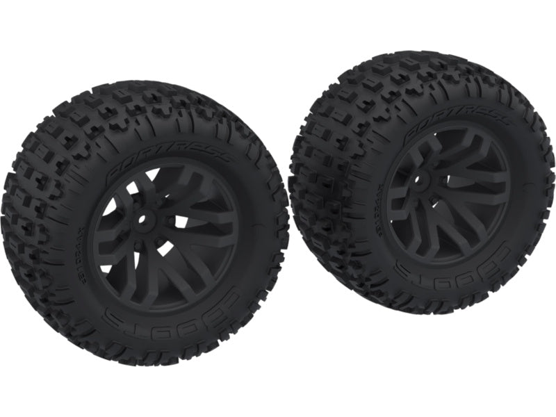 Arrma kolo s pneu dBoots Fortress MT, disk černý (2)