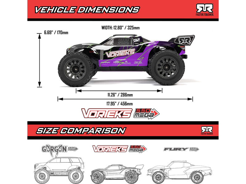 Arrma Vorteks Mega 550 1:10 RTR oranžová