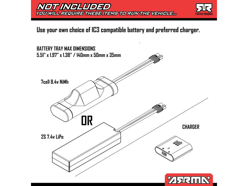 Arrma Fury Mega 550 1:10 RTR Basic zelená