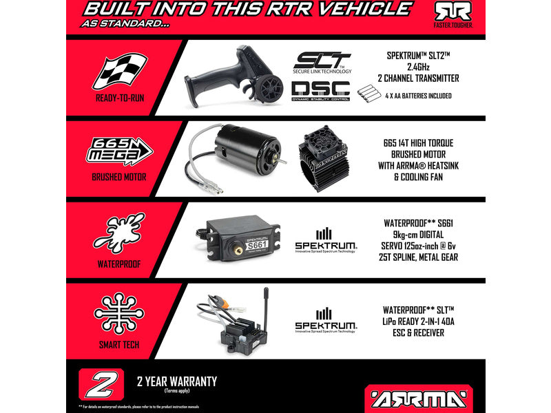 Arrma Granite Mega 665 1:10 4WD RTR oranžová