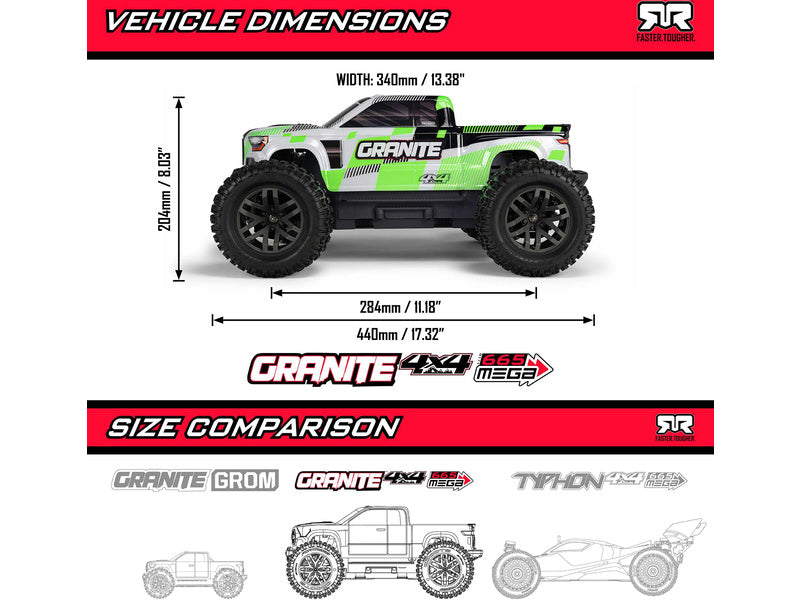 Arrma Granite Mega 665 1:10 4WD RTR modrá