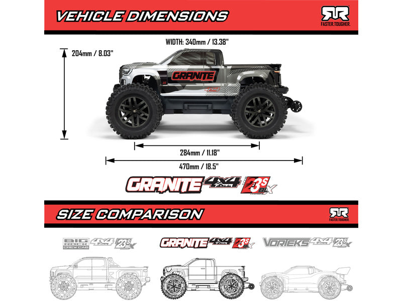 Arrma Granite 223S BLX 1:10 4WD RTR DSC červená