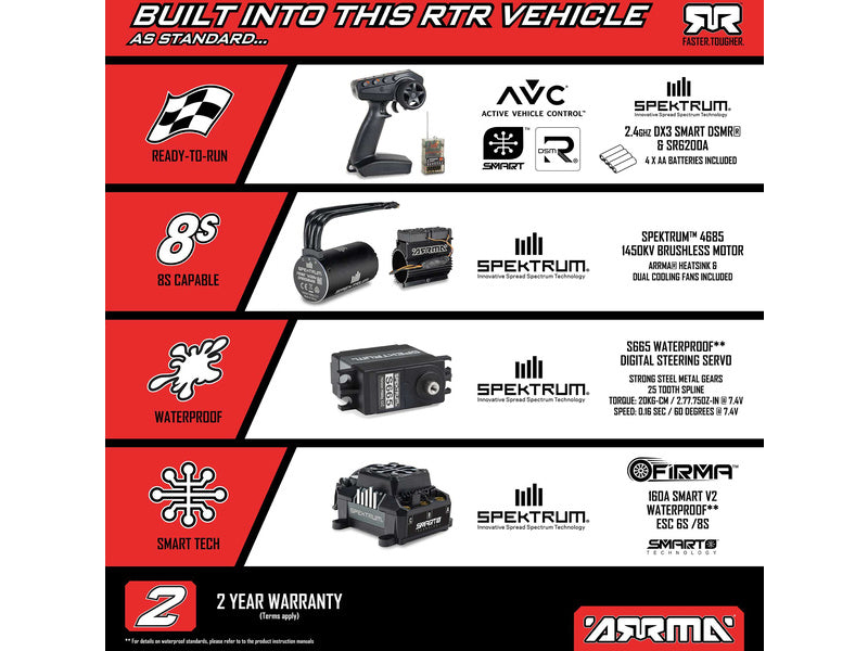 Arrma Limitless 8S BLX 1:7 4WD AVC RTR bílá/modrá