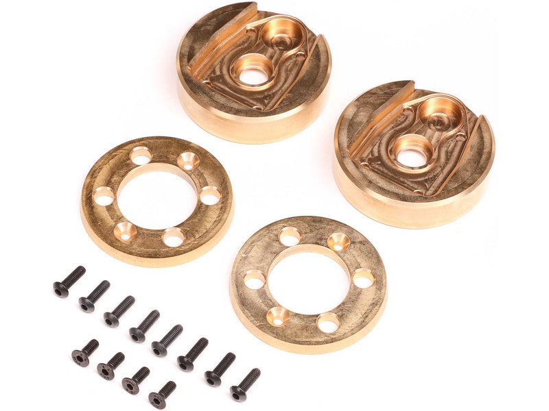 Axial kryt portálové nápravy se závažím, mosaz (122.4g/34.6g x 2), AF16P (pár): Gilamon AXP8