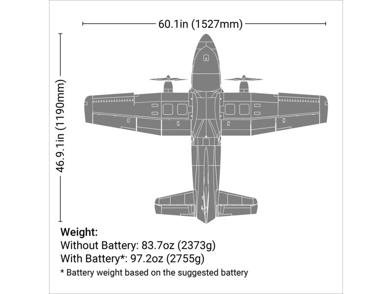 E-flite EC-1500 Twin 1.5m SAFE Select AS3X BNF Basic