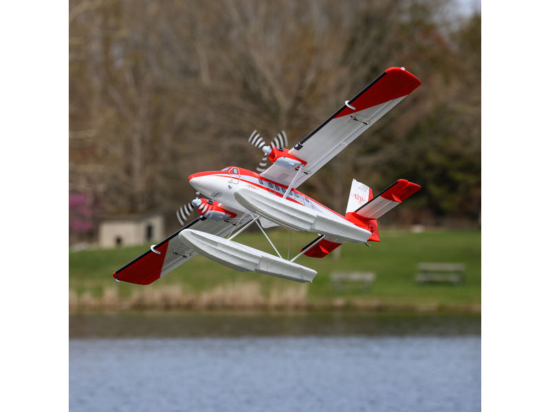 E-flite DHC-6 Twin Otter 1.4m AS3X+ SAFE Select BNF Basic, plováky
