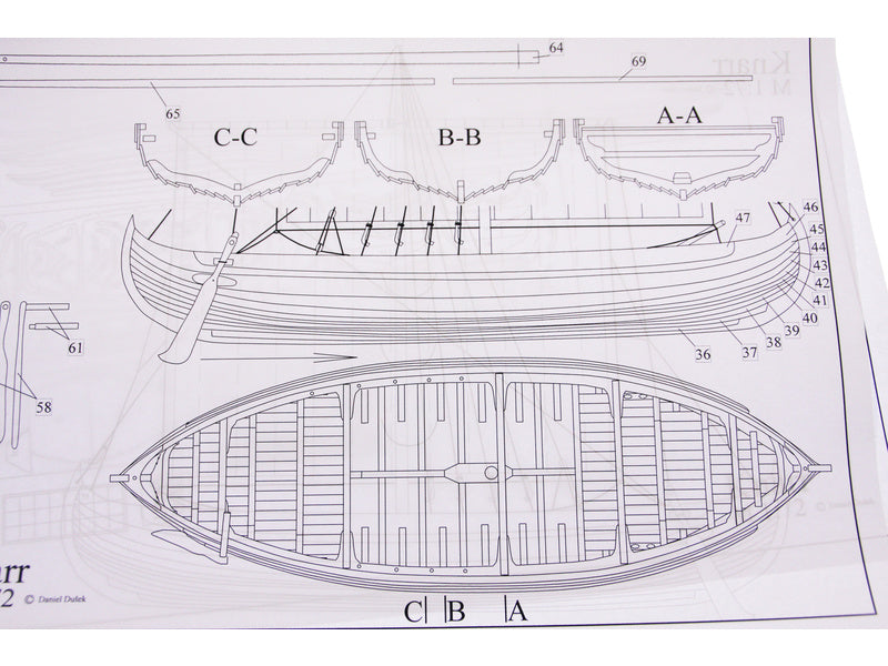 Dušek Vikingská loď Knarr 1:35 kit