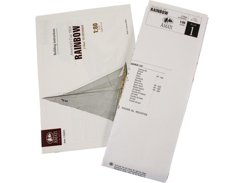 AMATI Rainbow plachetnice 1934 1:80 kit s hotovým trupem