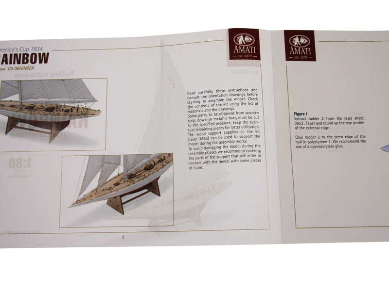 AMATI Rainbow plachetnice 1934 1:80 kit s hotovým trupem