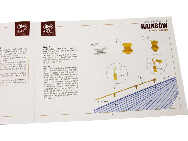 AMATI Rainbow plachetnice 1934 1:80 kit s hotovým trupem