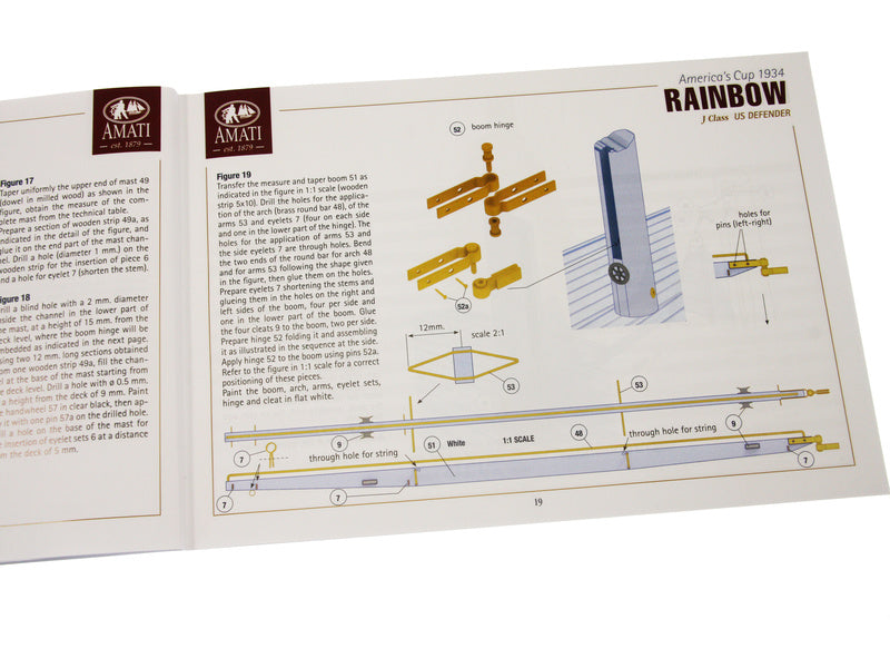 AMATI Rainbow plachetnice 1934 1:80 kit s hotovým trupem