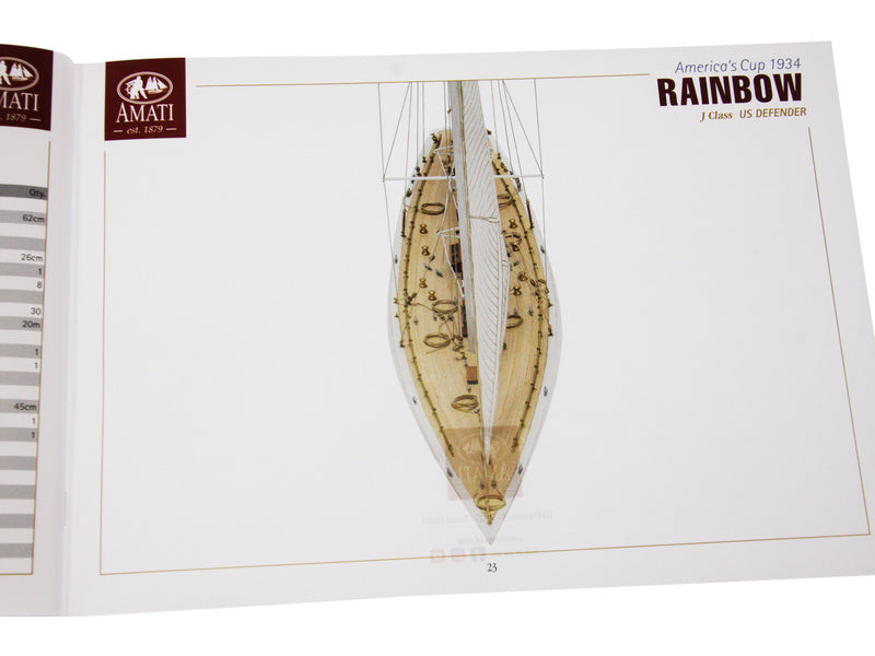 AMATI Rainbow plachetnice 1934 1:80 kit s hotovým trupem