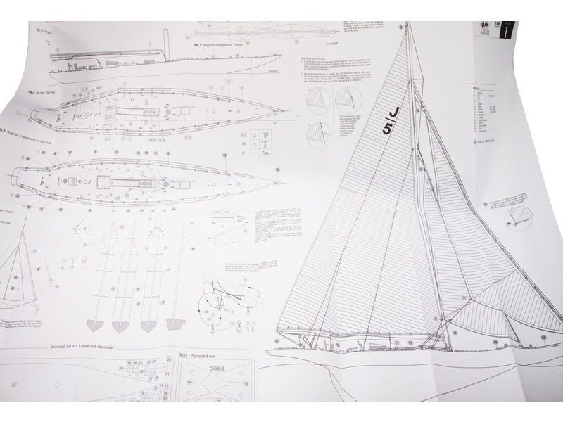 AMATI Rainbow plachetnice 1934 1:80 kit s hotovým trupem