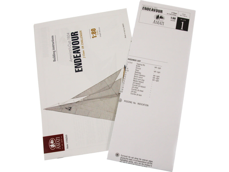 AMATI Endeavour plachetnice 1934 1:80 kit s hotovým trupem