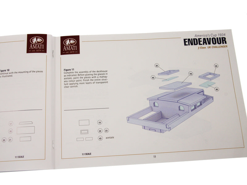 AMATI Endeavour plachetnice 1934 1:80 kit s hotovým trupem
