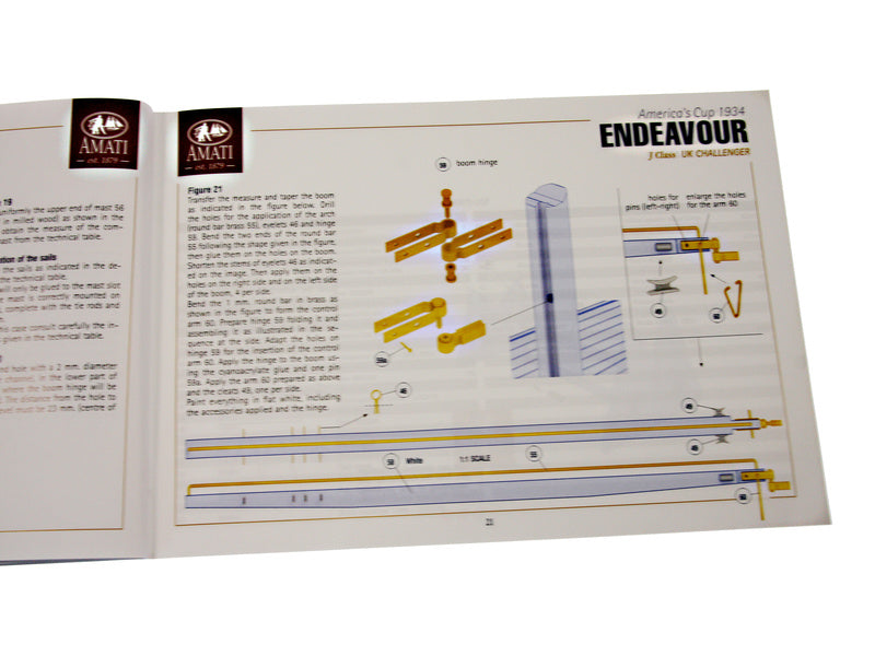 AMATI Endeavour plachetnice 1934 1:80 kit s hotovým trupem