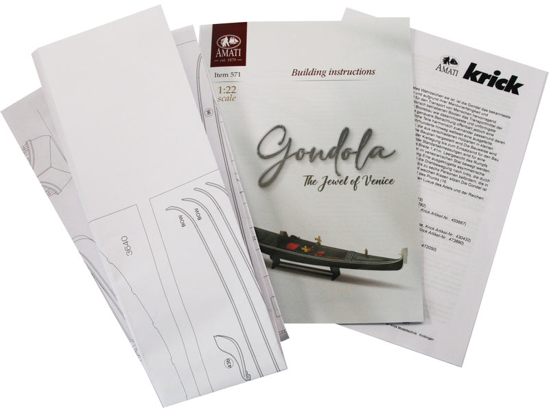 AMATI Benátská gondoliéra 1:22 kit