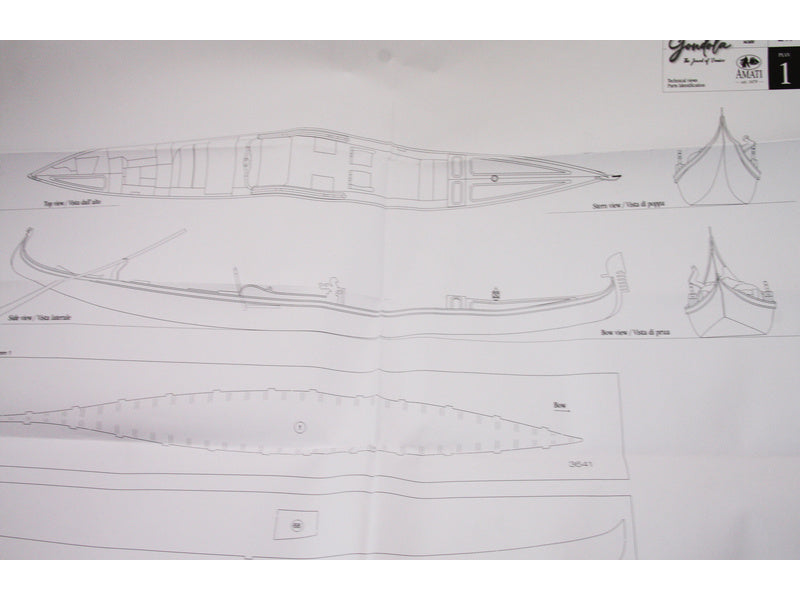 AMATI Benátská gondoliéra 1:22 kit