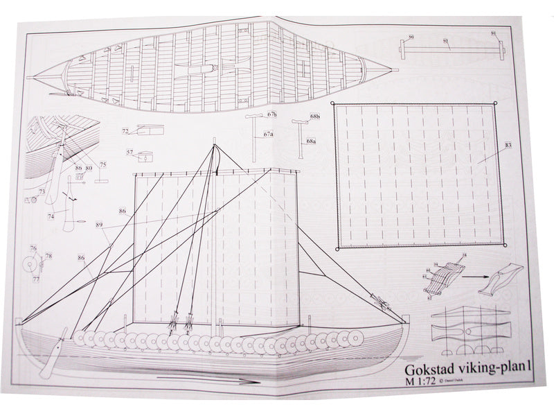 Dušek Vikingská loď Gokstad 1:72 kit