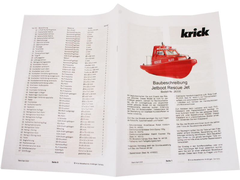 Krick Záchranný člun KJ20 kit