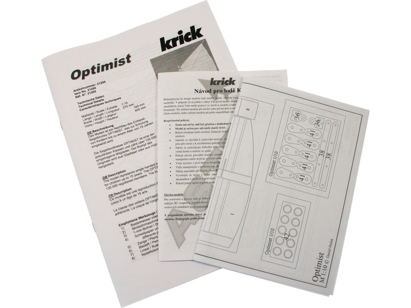 Krick Optimist plachetnice 1:10 kit