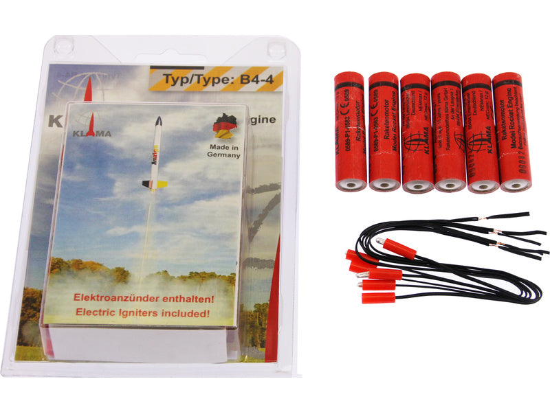 Klima raketový motor B4-4 EL (6ks)