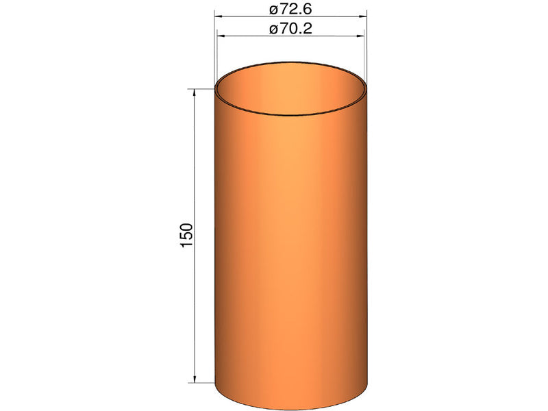 Klima spojka 75mm trubek pr. 72x150mm